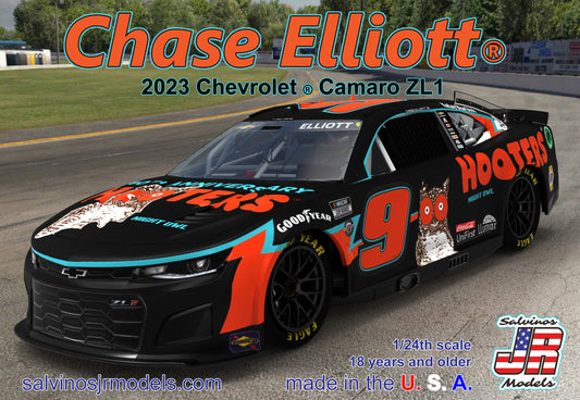 Salvinos HMC2023CEH 1/24 Chase Elliott 2023 Chevrolet Camaro ZL1 Hooters 40th Anniversary Black