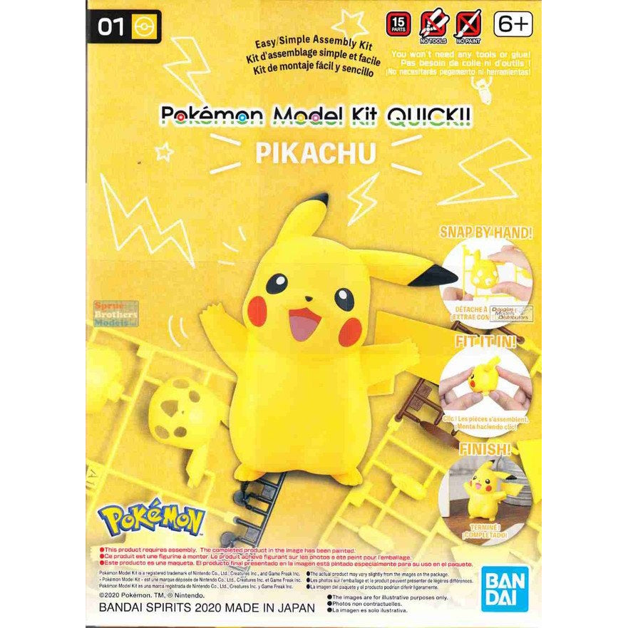 Bandai 2541922 Pokemon Series: #01 Pikachu (Snap)