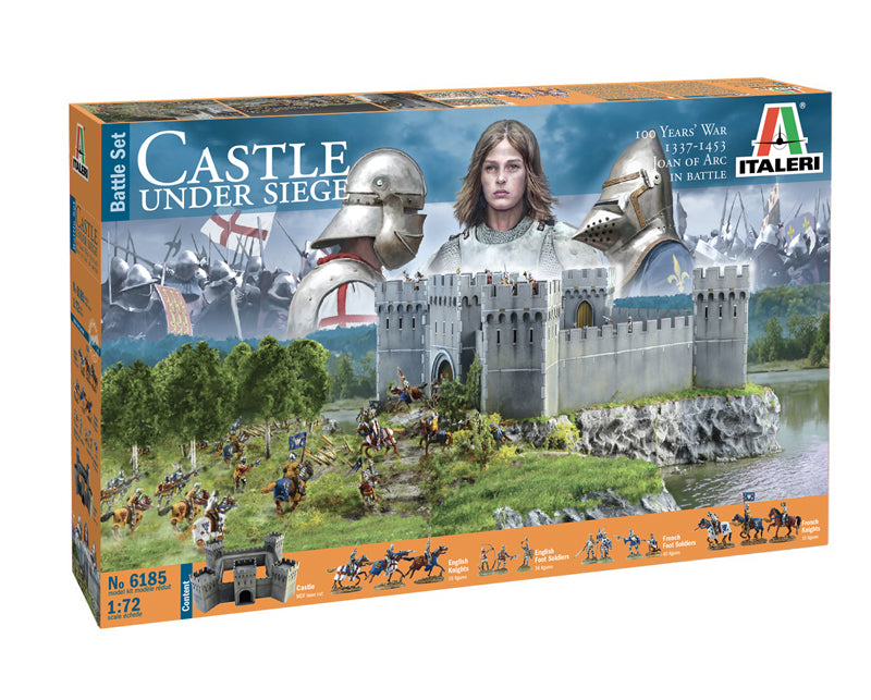 Italeri 6185 1/72 Castle Under Siege Diorama Set 100 Years War 1337-1453 Joan of Arc in Battle (D)