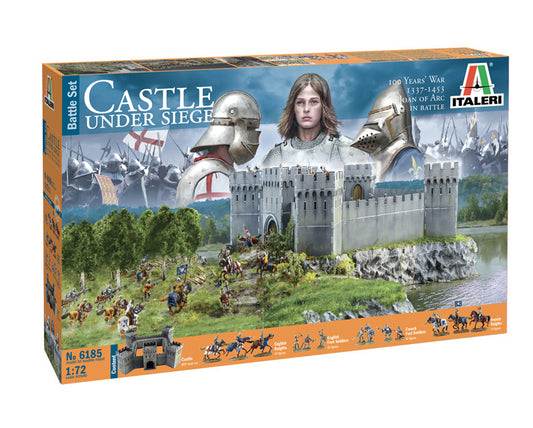 Italeri 6185 1/72 Castle Under Siege Diorama Set 100 Years War 1337-1453 Joan of Arc in Battle (D)