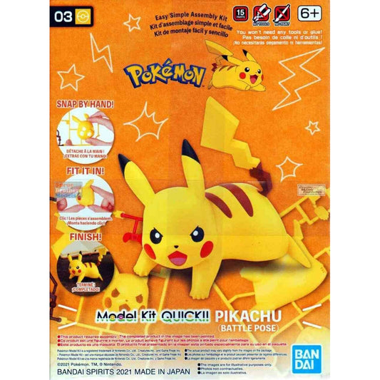 Bandai 2541924 Pokemon Series: #03 Pikachu Battle Pose