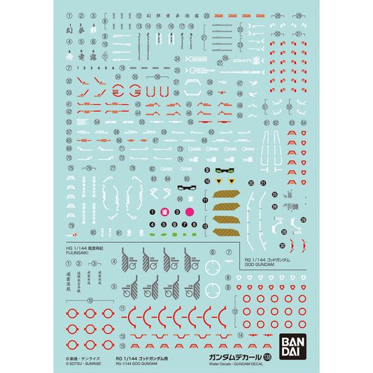 Bandai 2653313 Decal GD138 RG God Gundam