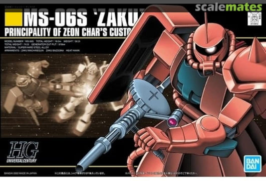 Bandai 5058888 HGUC #032 MSN-06S Zaku II Principality of Zeon Char