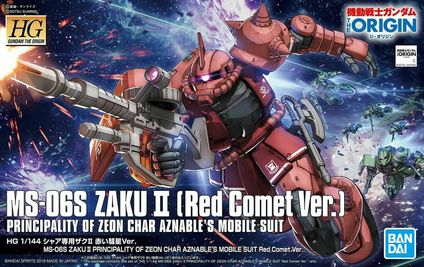 Bandai 5057656 HG Gundam The Origin #024 MS06S Zaku II Red Comet